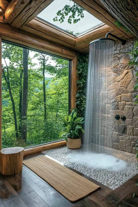 Open-Air Spa Shower with Rocks