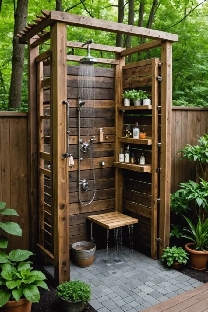 Rustic Outdoor Shower Designs