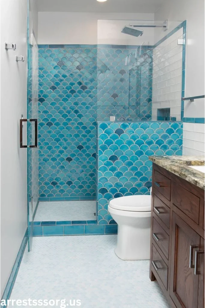 Scallop and Solid Color Tile Combination