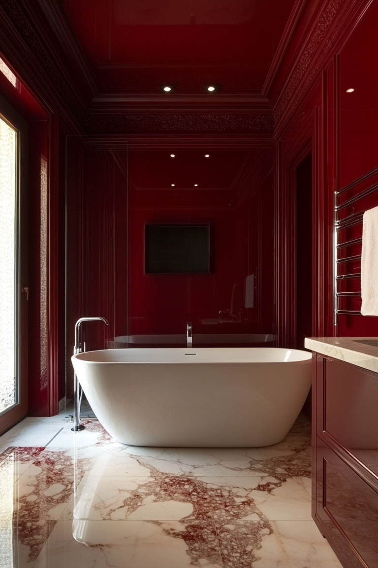  Modern Burgundy Bathroom Ideas 