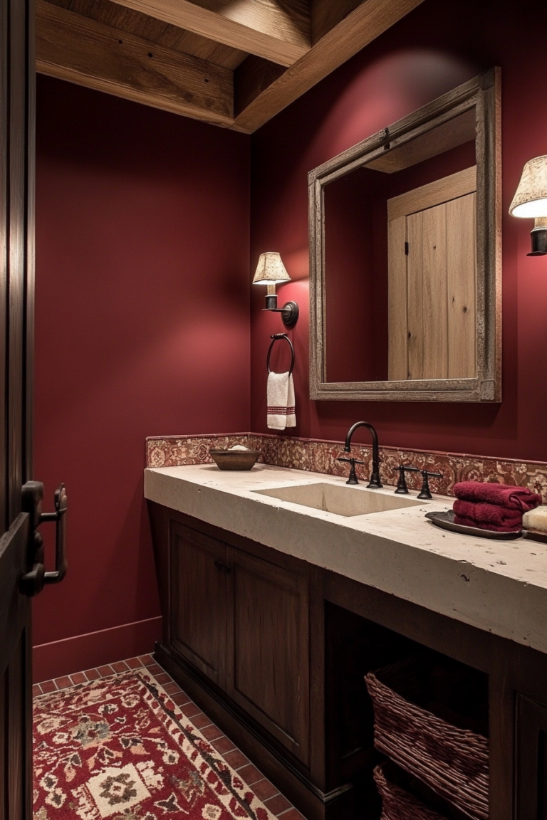  Modern Burgundy Bathroom Ideas 