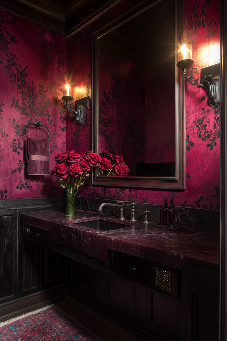  Modern Burgundy Bathroom Ideas 