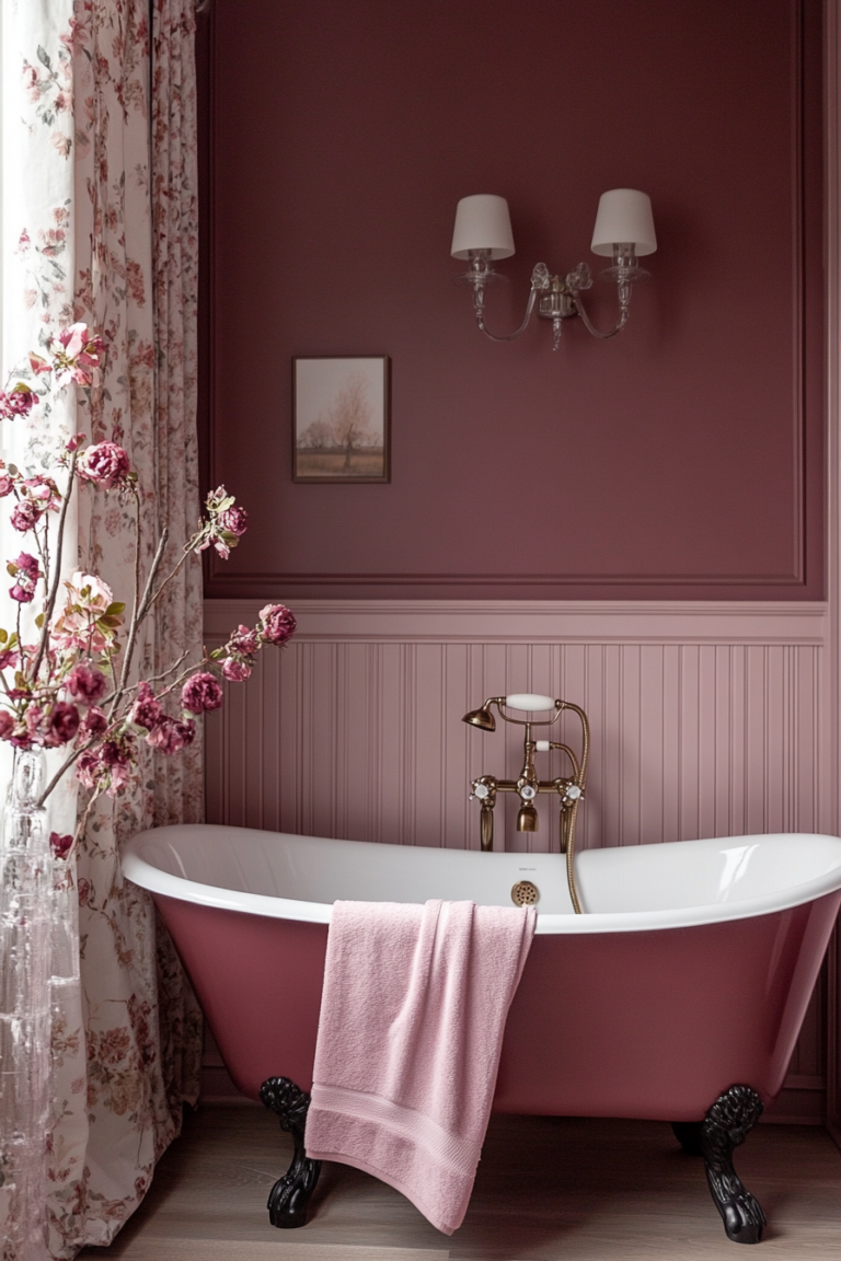  Modern Burgundy Bathroom Ideas 