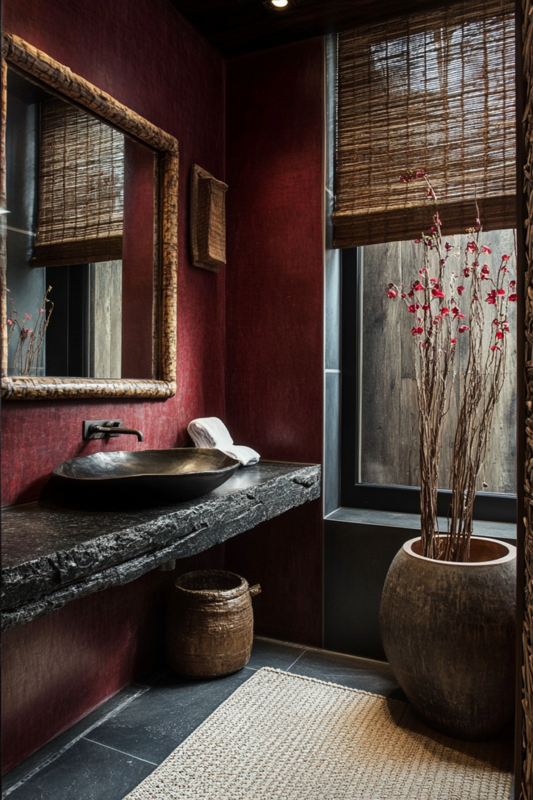  Modern Burgundy Bathroom Ideas 