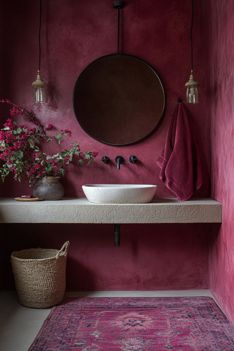  Modern Burgundy Bathroom Ideas 