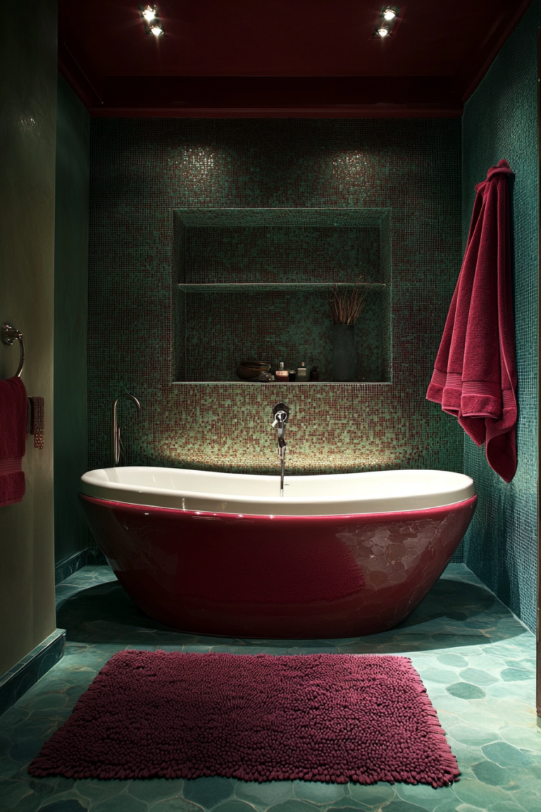  Modern Burgundy Bathroom Ideas 