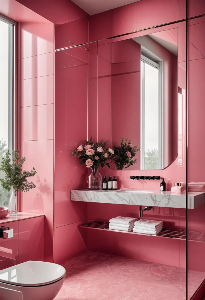 Modern Pink Bathroom 